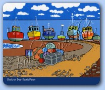 Boats on Beer Beach Mouse Mat